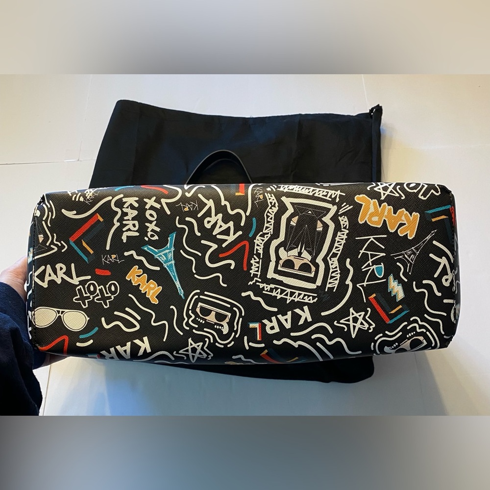 Karl Lagerfeld Black Graphic Tote Bag  NWT - Picture 6 of 9